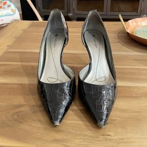 Ann Klein crocodile black heels